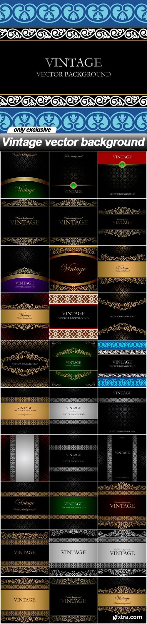 Vintage vector background - 30 EPS