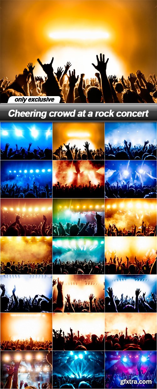 Cheering crowd at a rock concert - 21 UHQ JPEG