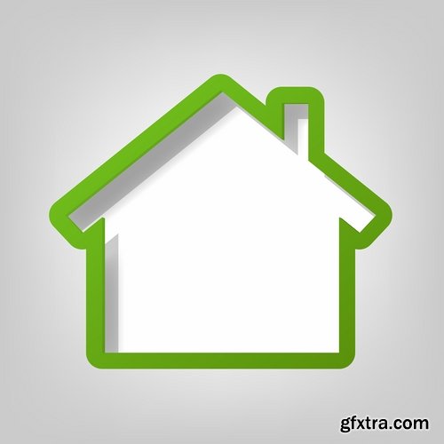 Collection logo house building corporation icon web design element site 7-25 EPS