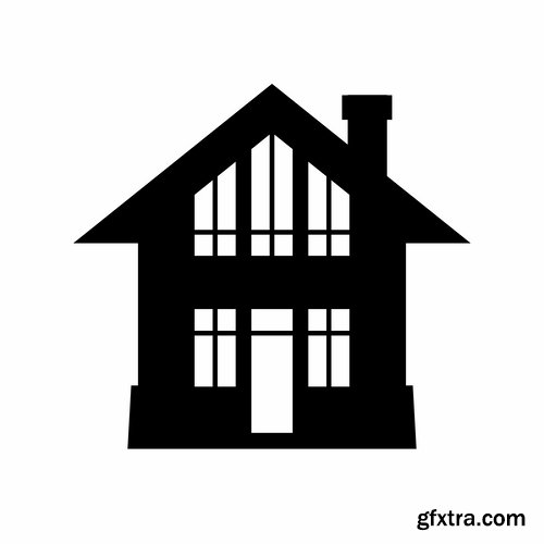 Collection logo house building corporation icon web design element site 7-25 EPS