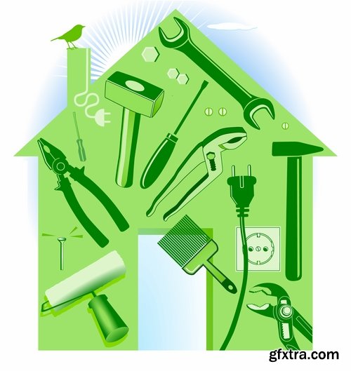 Collection logo house building corporation icon web design element site 7-25 EPS