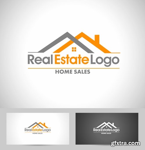 Collection logo house building corporation icon web design element site 7-25 EPS