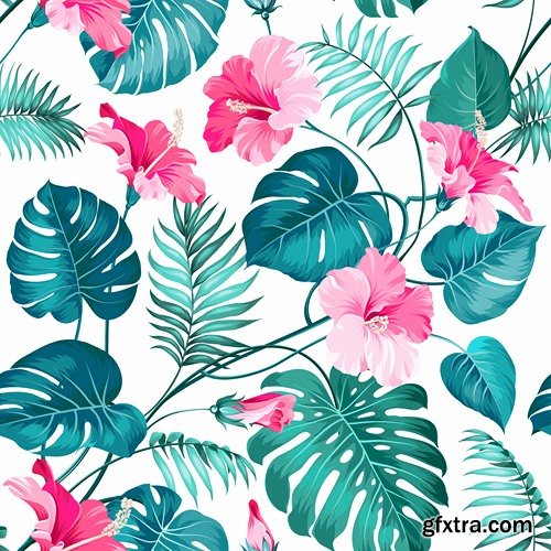 Collection flowers pattern background is a template for the pattern on the wallpaper 25 EPS