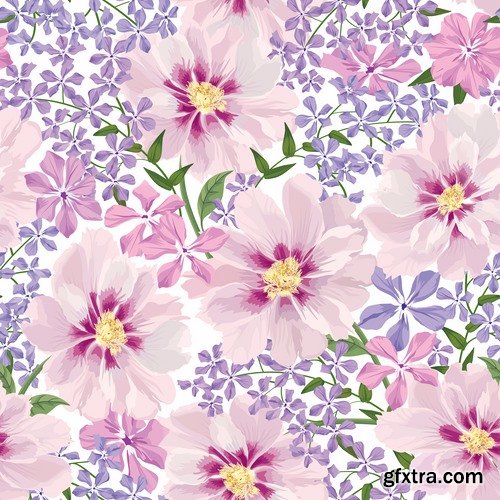 Collection flowers pattern background is a template for the pattern on the wallpaper 25 EPS