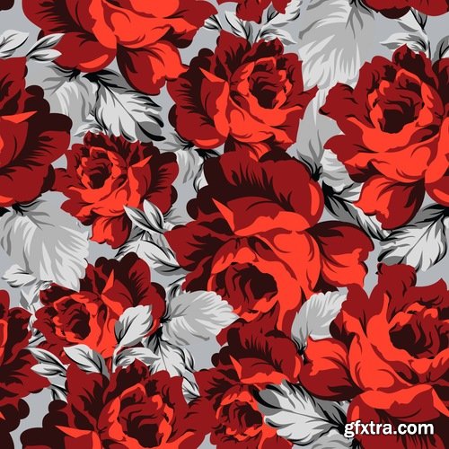 Collection flowers pattern background is a template for the pattern on the wallpaper 25 EPS