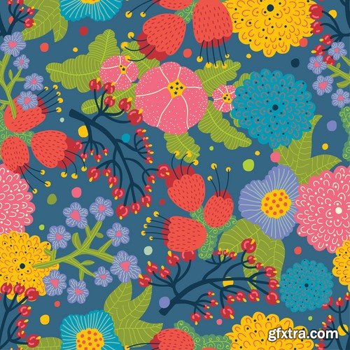 Collection flowers pattern background is a template for the pattern on the wallpaper 25 EPS