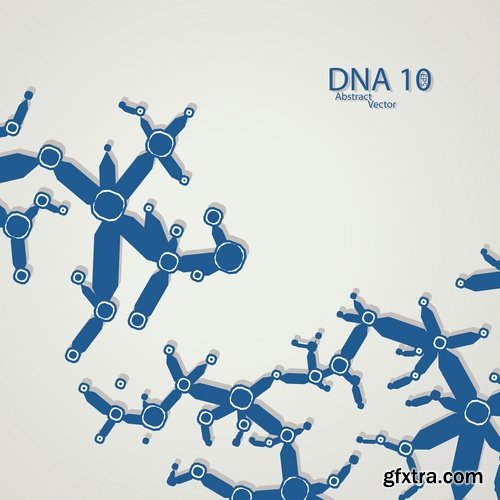 Collection of DNA molecule chemistry chemistry icon flyer banner vector image 25 EPS