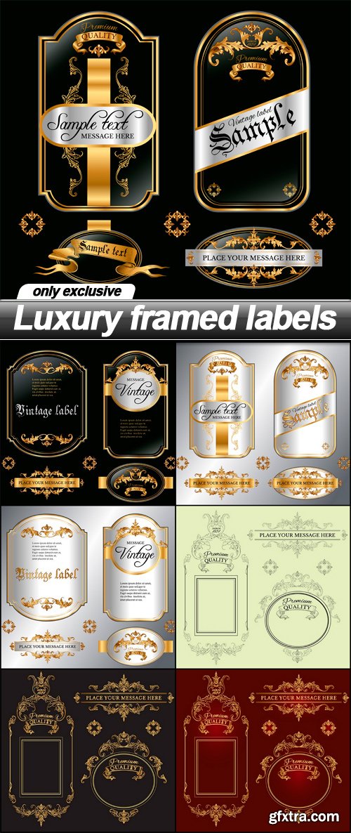 Luxury framed labels - 7 EPS