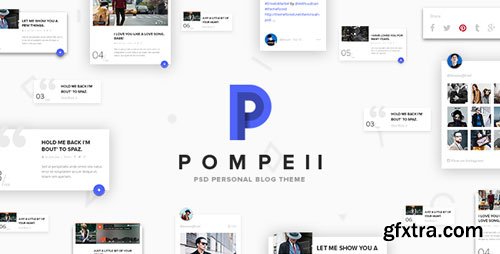 ThemeForest - POMPEII | Material Personal Blog PSD Template 15700738