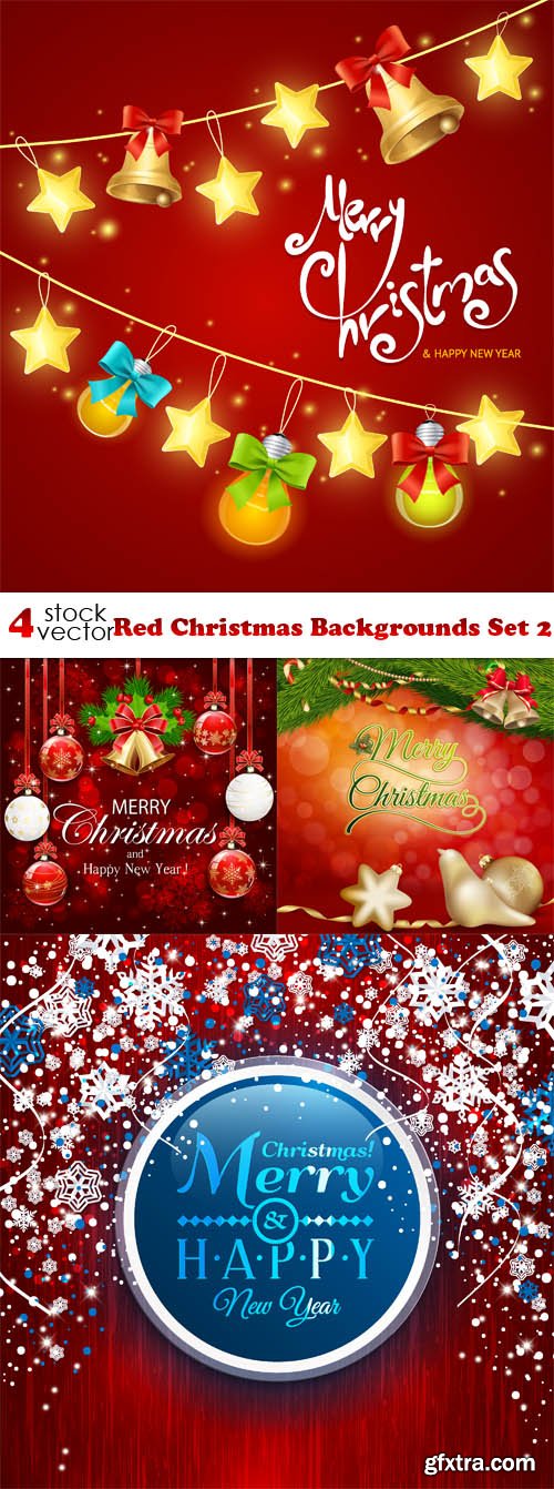 Vectors - Red Christmas Backgrounds Set 2