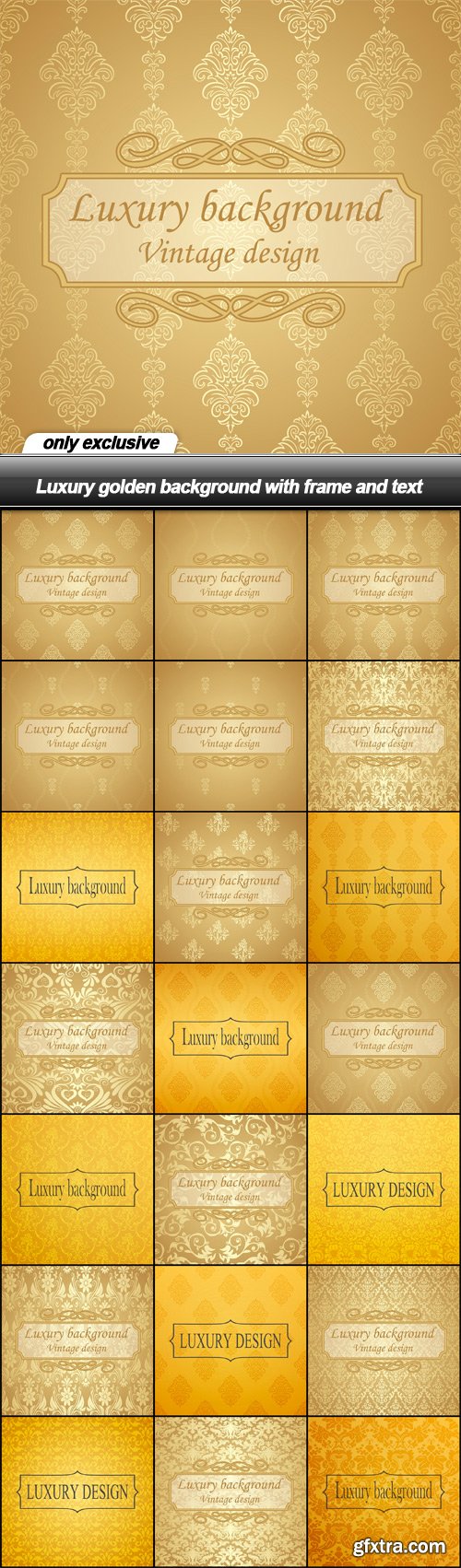 Luxury golden background with frame and text - 21 EPS