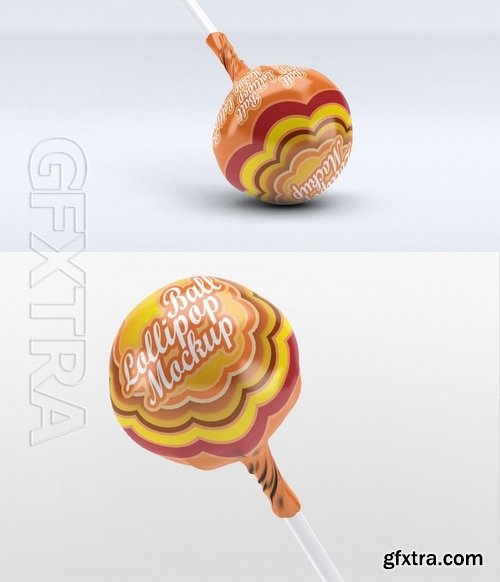 Ball Lollipop Candy Mock-Up