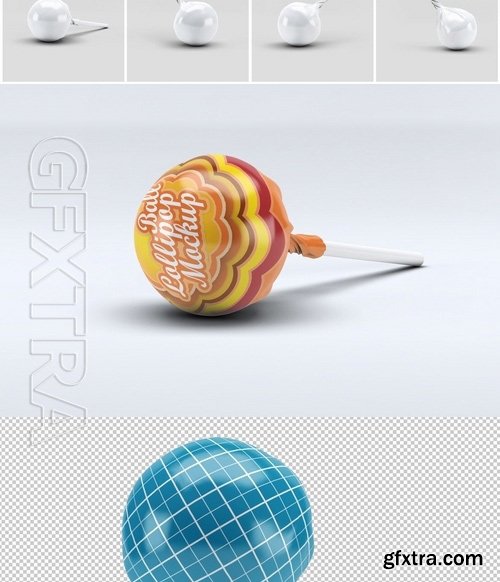 Ball Lollipop Candy Mock-Up