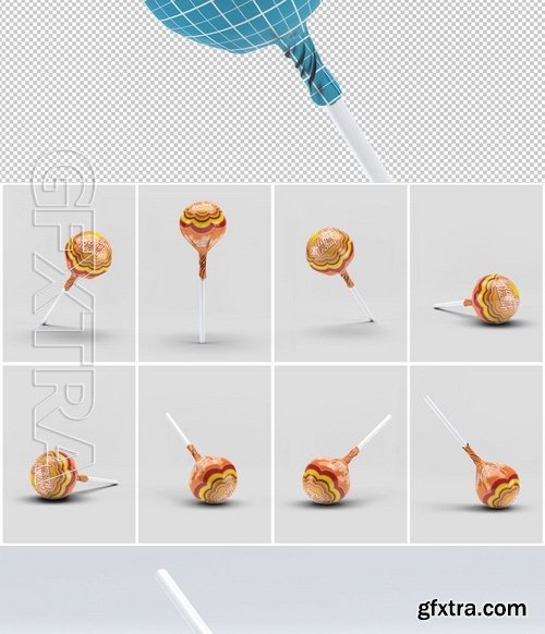 Ball Lollipop Candy Mock-Up