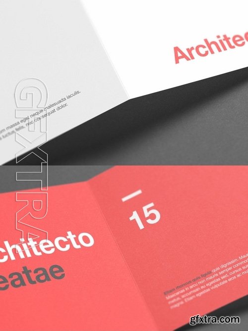 Bi-Fold Half-Fold Brochure Mock-Up - Square