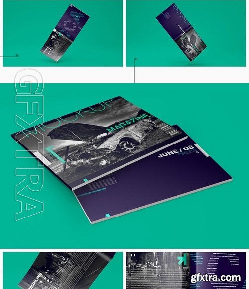 Horizontal A4 Magazine Catalog Mockup