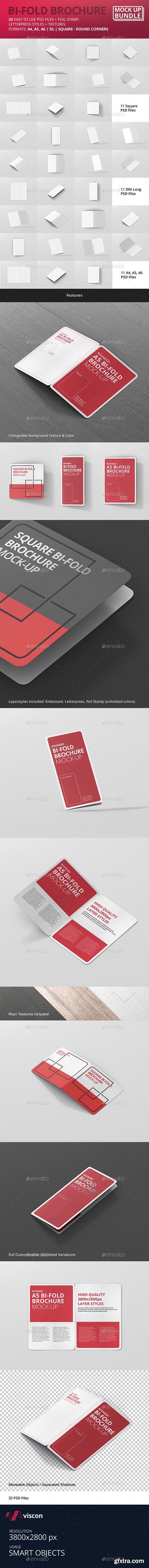 Graphicriver Bi-Fold Brochure Mock-Up Bundle - Round Corner 17324817