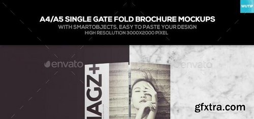 Graphicriver A4/ A5 Single Gate Fold Brochure Mockups 17227119