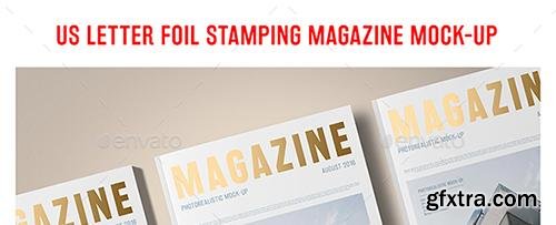 Graphicriver US Letter Foil Stamping Magazine Mock-Up 17440380