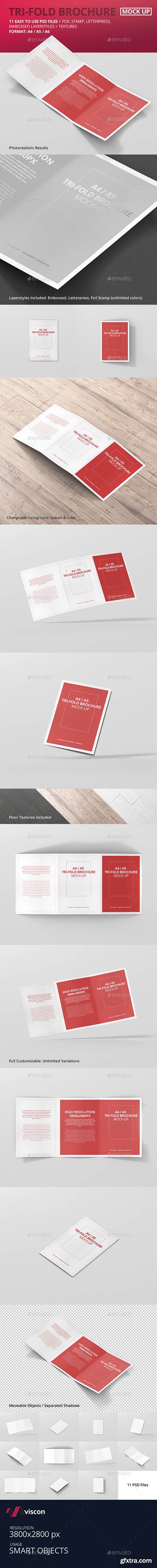 Graphicriver A4 / A5 Tri-Fold Brochure Mock-Up 16769934