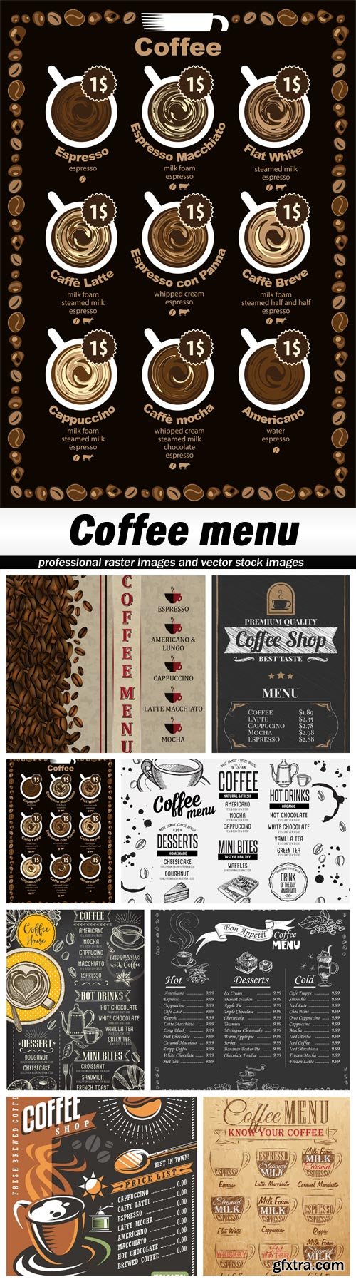 Coffee menu - 8 EPS