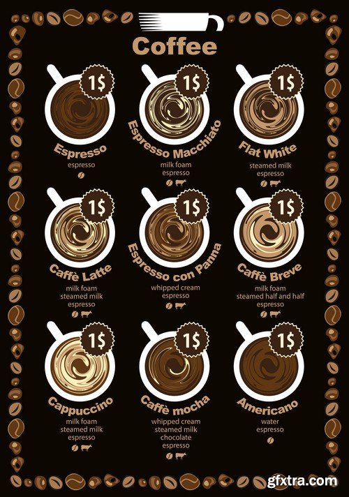 Coffee menu - 8 EPS