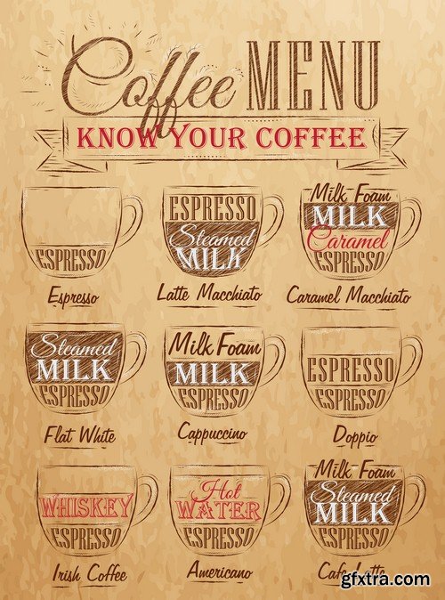 Coffee menu - 8 EPS