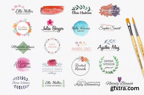 Watercolor logo templates Vol.1