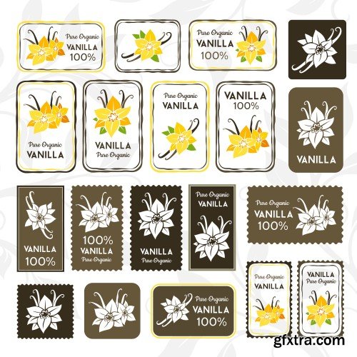 Vanilla labels, stamps and badges collection