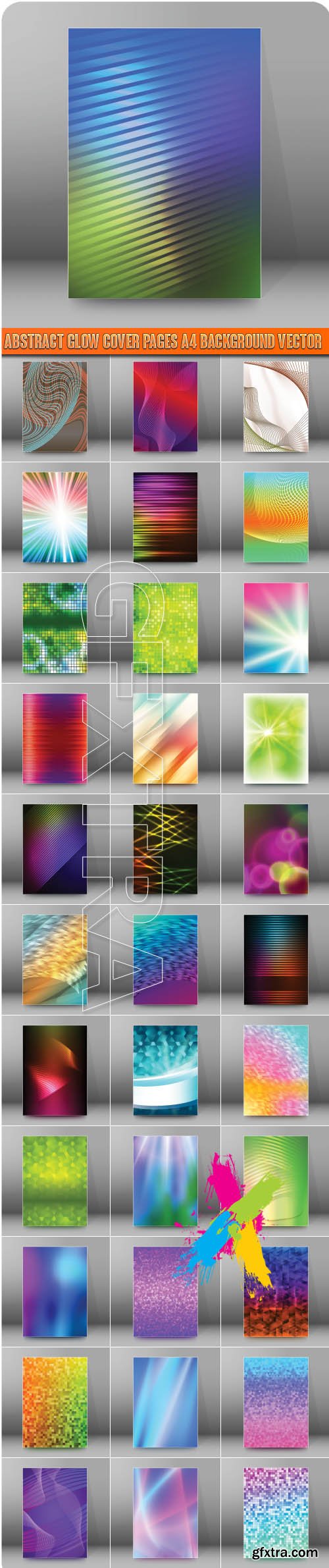 Abstract glow cover Pages A4 background vector