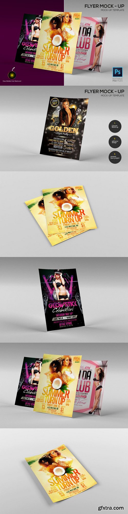 CM - A4 Flyer Mock-up template (5 PSD) 925892