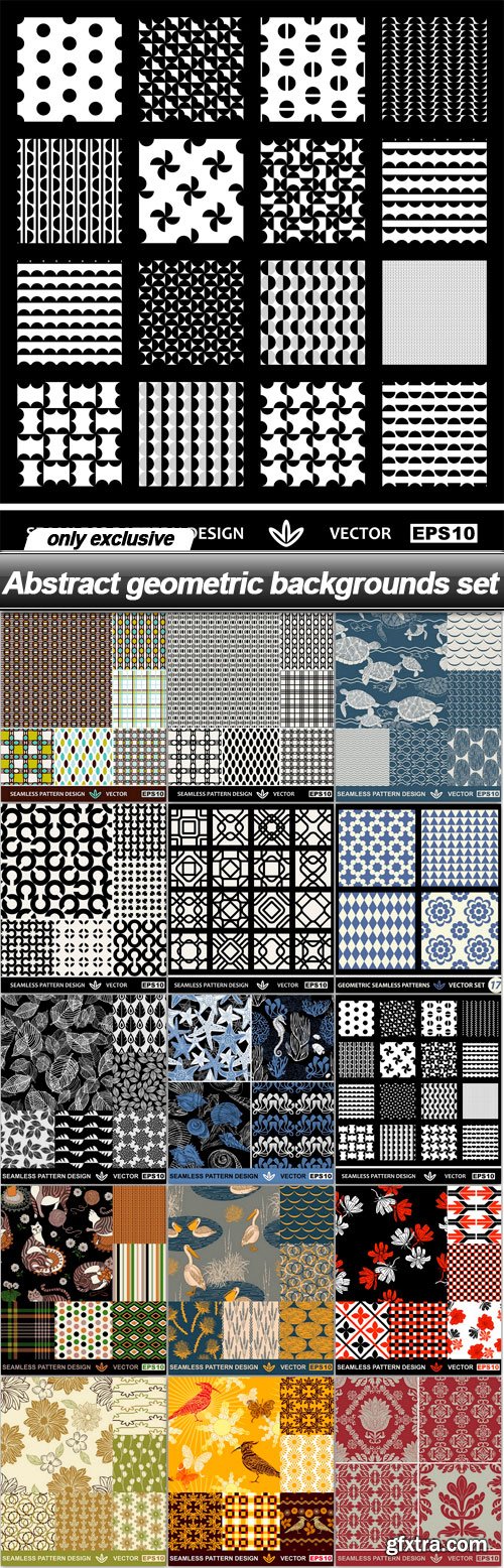 Abstract geometric backgrounds set - 15 EPS