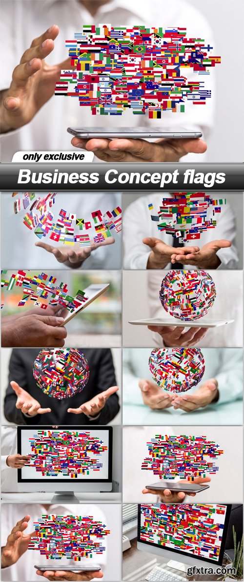 Business Concept flags - 10 UHQ JPEG