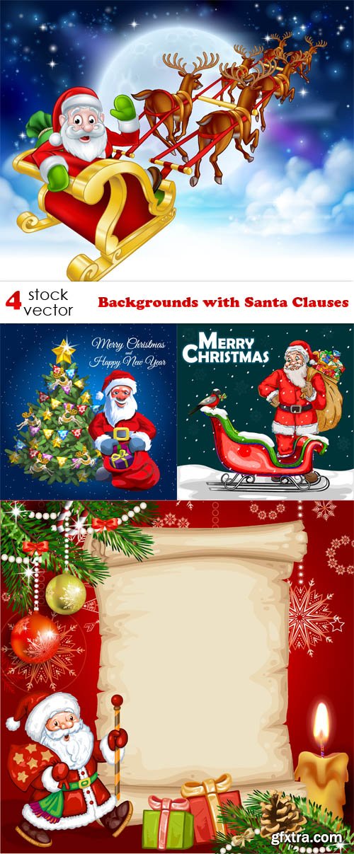 Vectors - Backgrounds with Santa Clauses