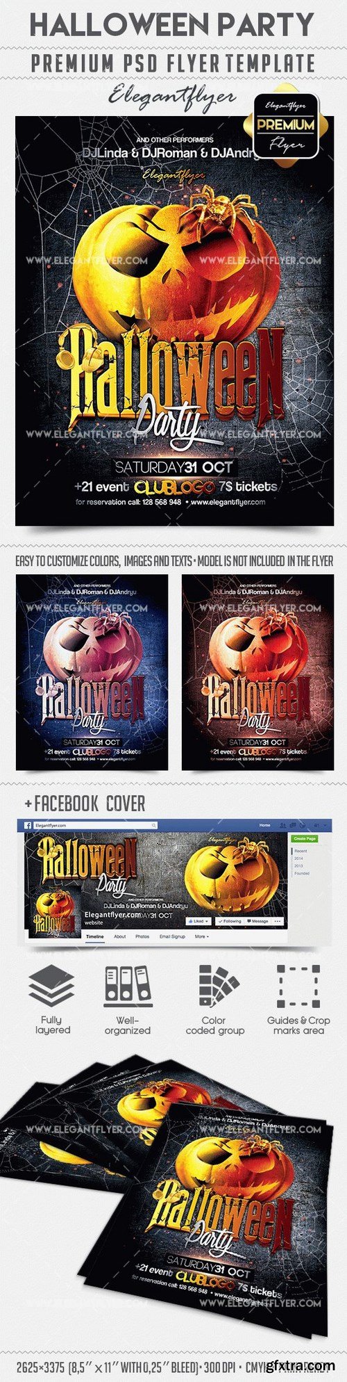 Halloween Party – Flyer PSD Template + Facebook Cover