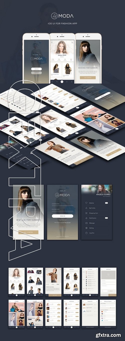 LaModa Fashion iOS App UI Graphic