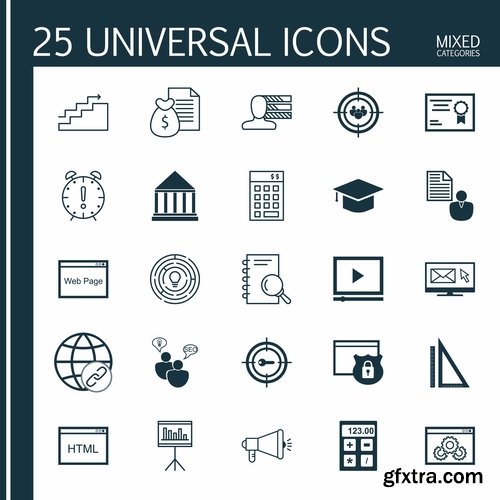 Collection logo icon web design element site 12-25 EPS