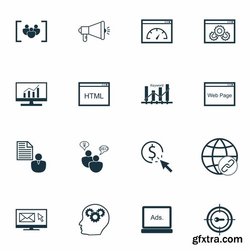 Collection logo icon web design element site 12-25 EPS