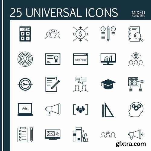 Collection logo icon web design element site 12-25 EPS