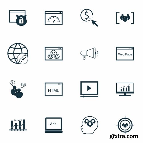 Collection logo icon web design element site 12-25 EPS