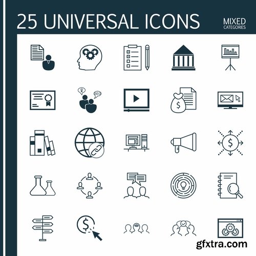 Collection logo icon web design element site 12-25 EPS