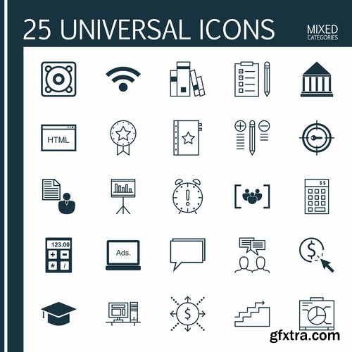 Collection logo icon web design element site 12-25 EPS