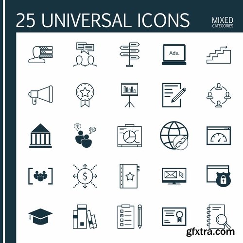 Collection logo icon web design element site 12-25 EPS