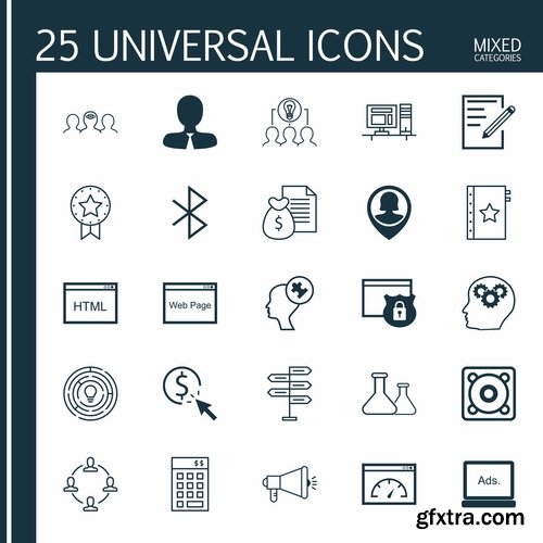 Collection logo icon web design element site 12-25 EPS