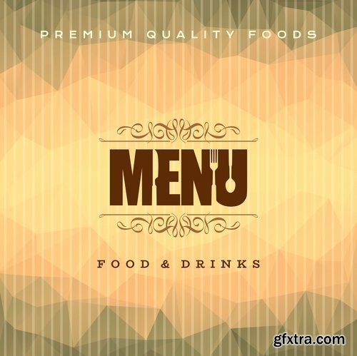 Collection menu food fast food cooking meal drink vector image 2-25 EPS