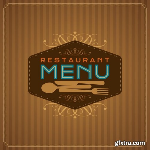 Collection menu food fast food cooking meal drink vector image 2-25 EPS