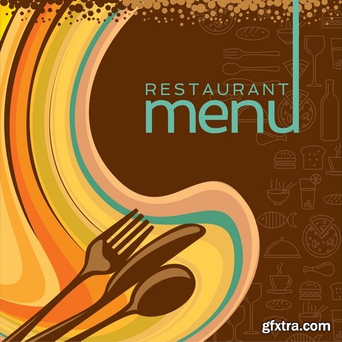 Collection menu food fast food cooking meal drink vector image 2-25 EPS