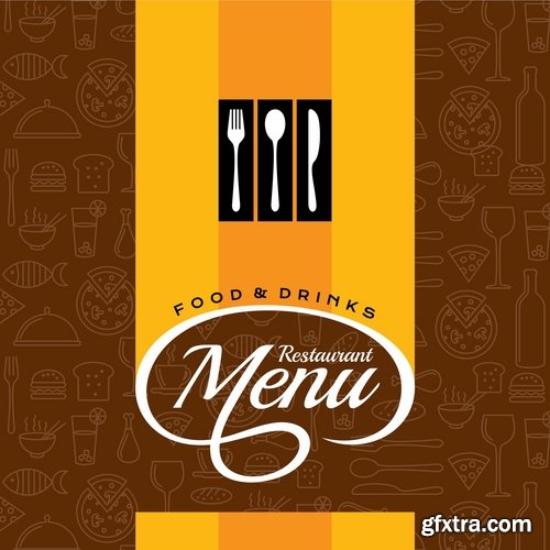 Collection menu food fast food cooking meal drink vector image 2-25 EPS