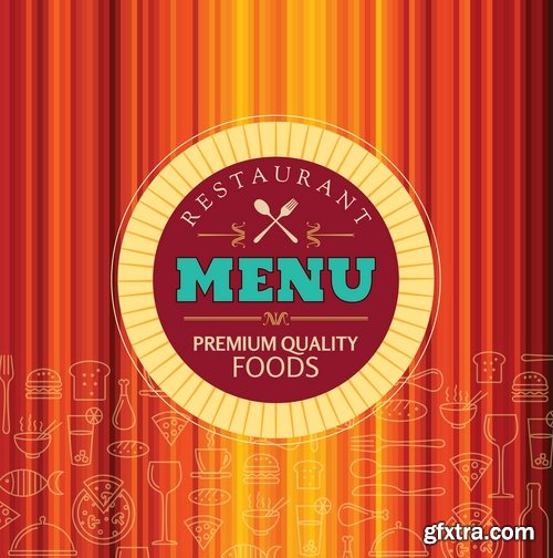 Collection menu food fast food cooking meal drink vector image 2-25 EPS