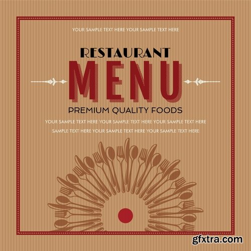 Collection menu food fast food cooking meal drink vector image 2-25 EPS